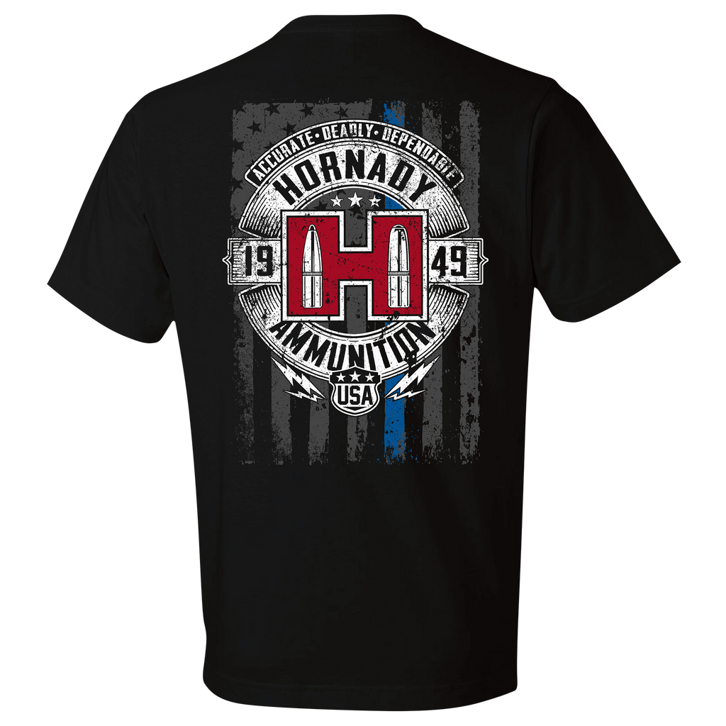 POW Blue Line T-shirt - Black