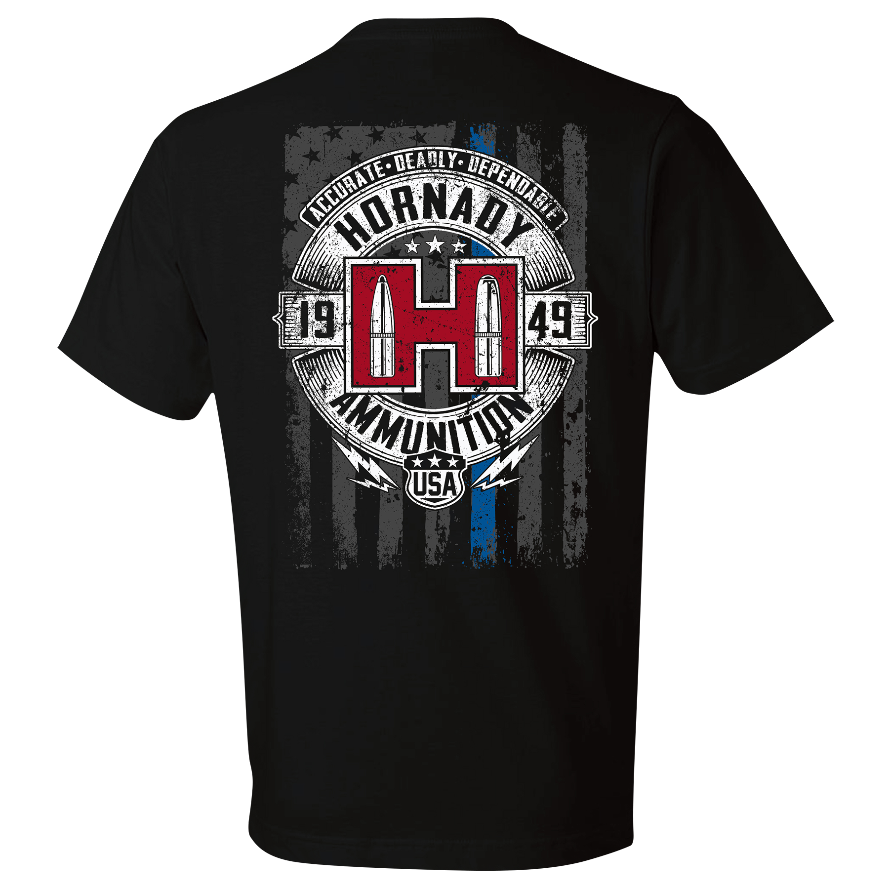 POW Blue Line T-shirt - Black