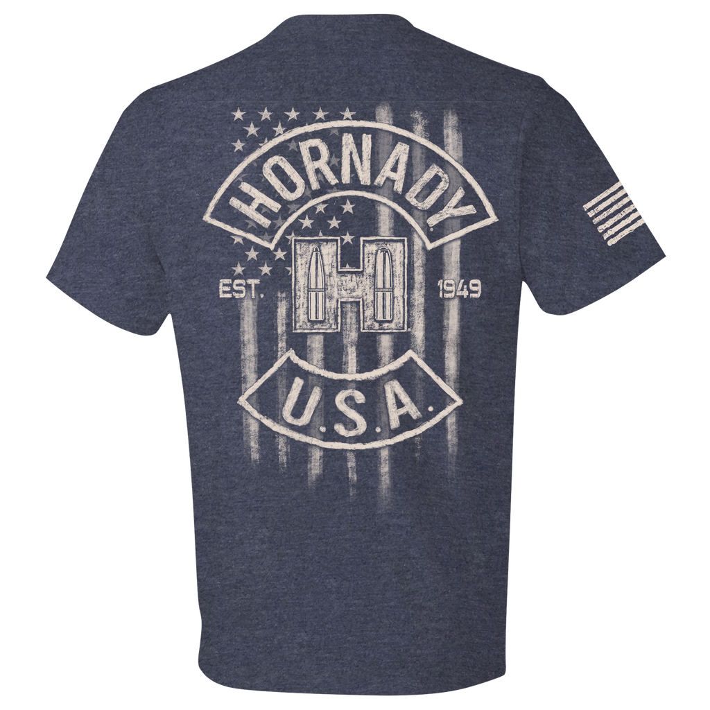 Tonal Flag Rocker T-shirt - Denim Heather