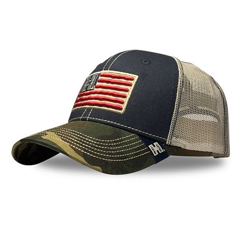 H Flag Trucker - Navy/Camo