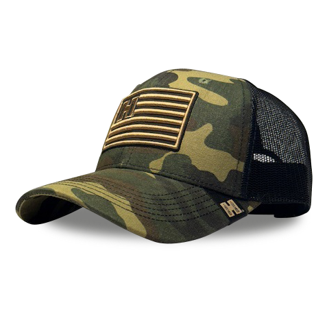 H Flag Trucker - Camo/Black